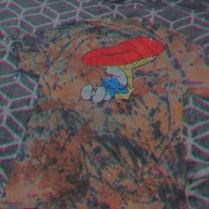 Custom made smurf tie dye T shirt, Size S in men
